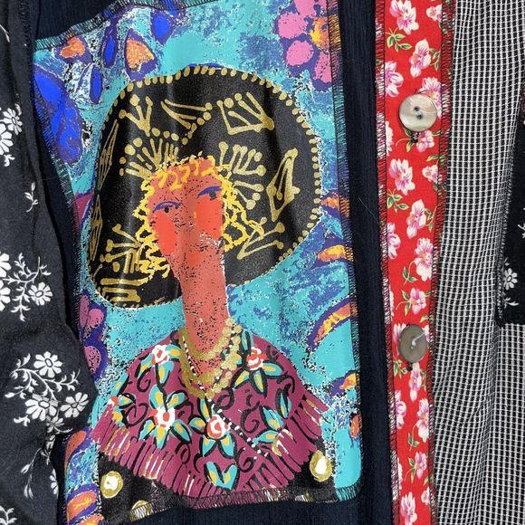 Fern Bratten 18 Two Pc Artsy Lagenlook Painted Tunic and Shirt Art to Wear - Picture 6 of 11